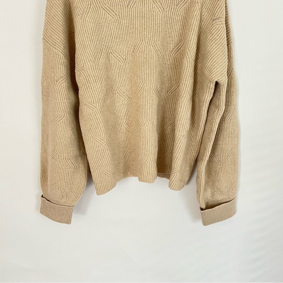 Mock Turtleneck Taupe Sizes S,M & L Chic Extra Long Sleeve - Picture 7 of 14
